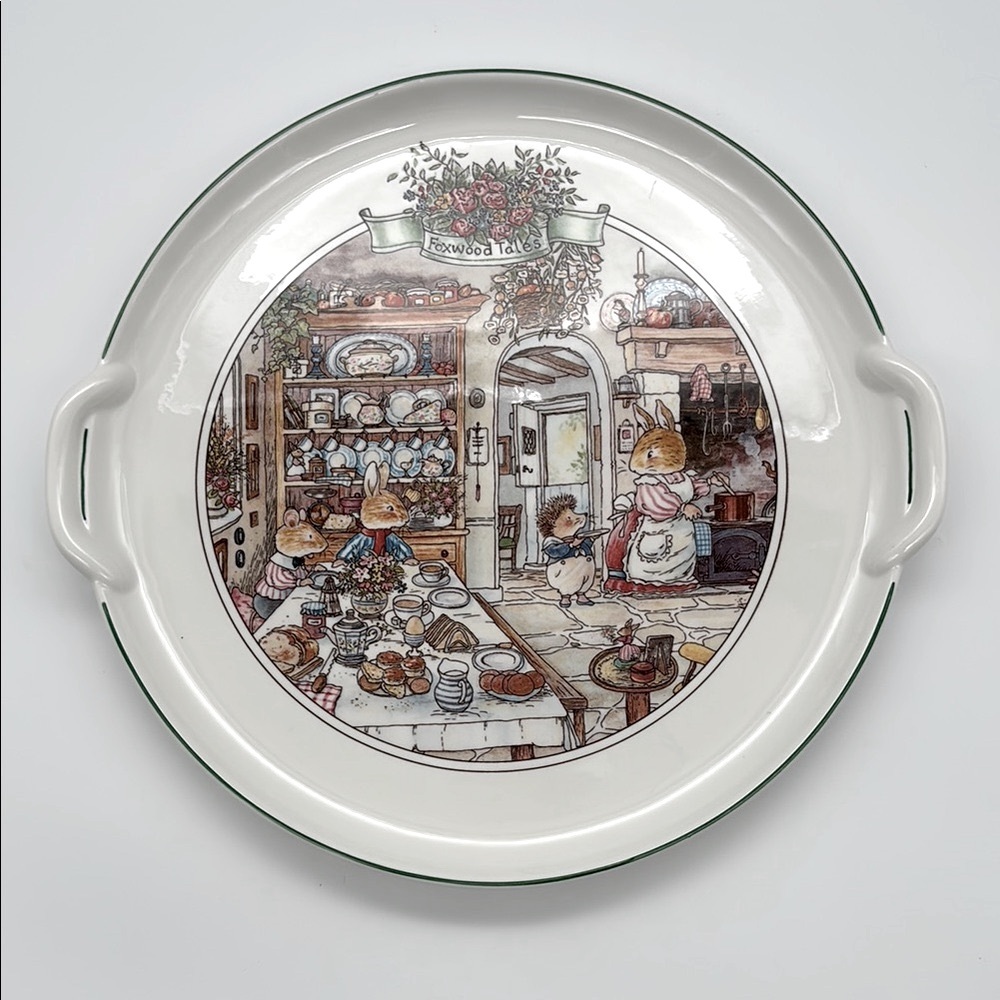 Vintage Villeroy & Boch Foxwood Tales Handled Cake Plate